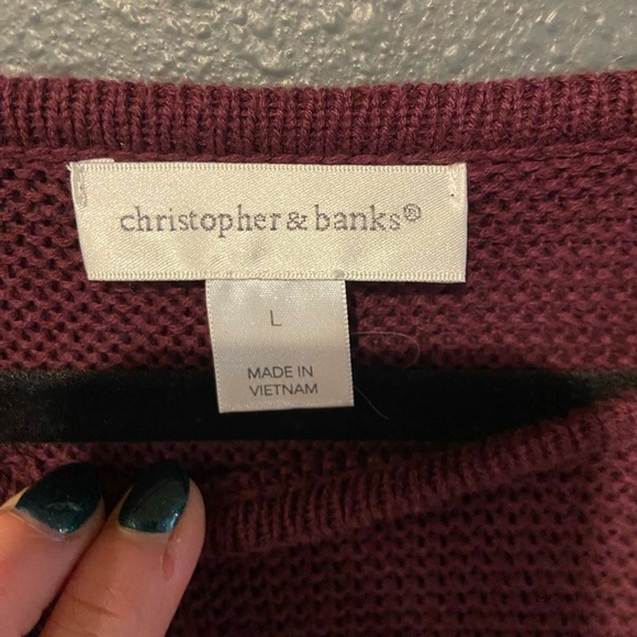 Christopher & Banks Rich Plum Sweater - Picture 3 of 4